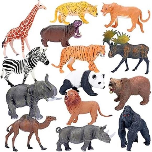 Jumbo Safari Animal Figures Set, 12 Realistic Jungle Zoo Toys, Elephant - Picture 8 of 8